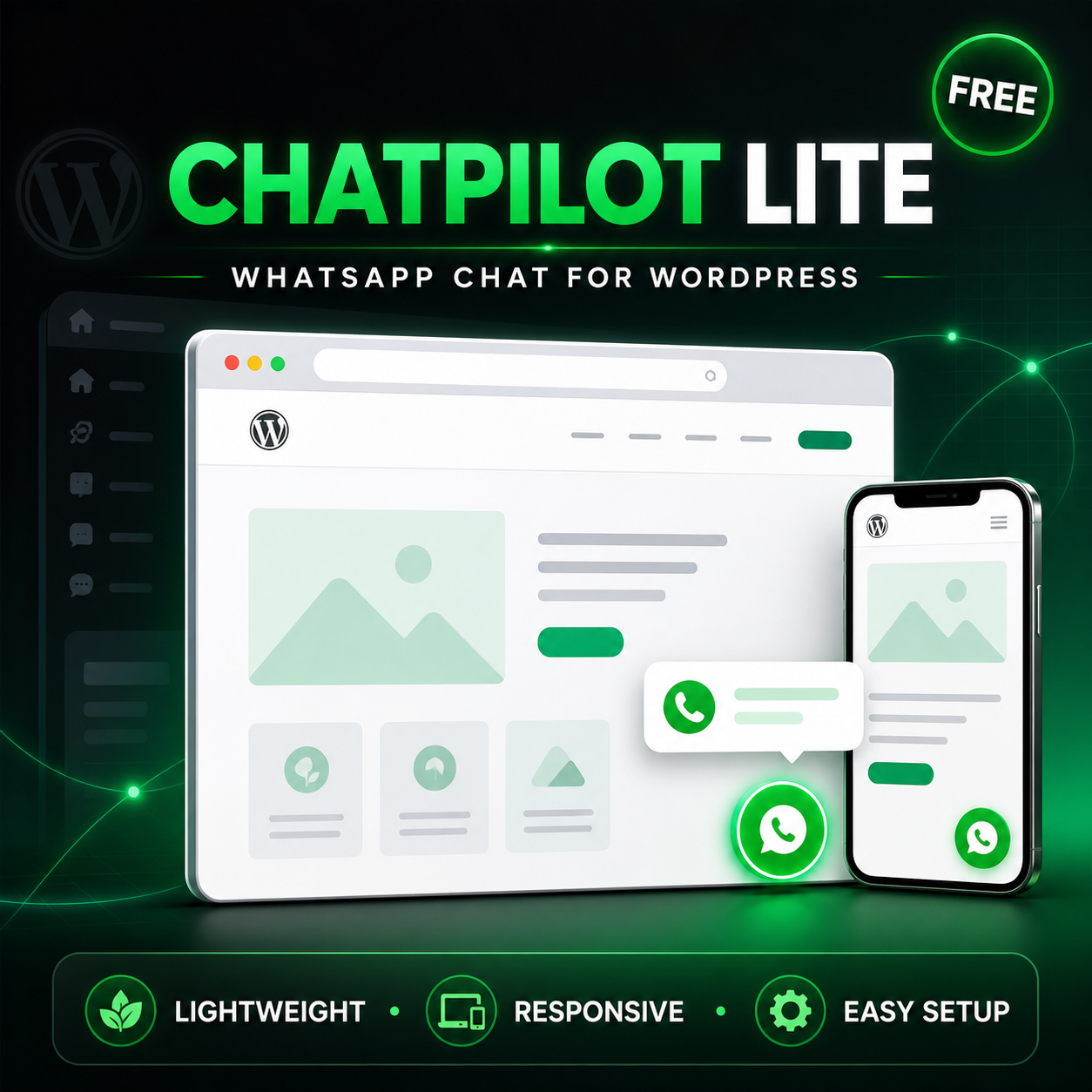 ChatPilot Lite free WhatsApp chat plugin for WordPress