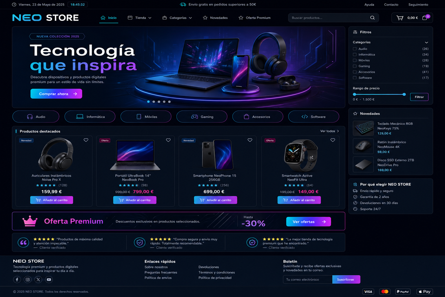 NEO online store example