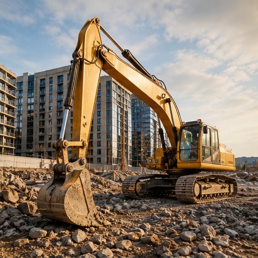Excavator at a construction site