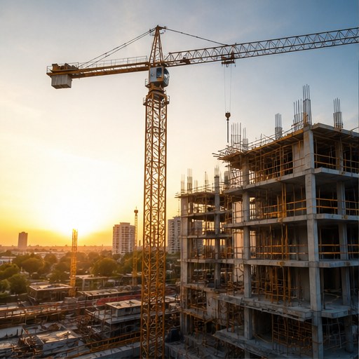 Construction crane and professional job site