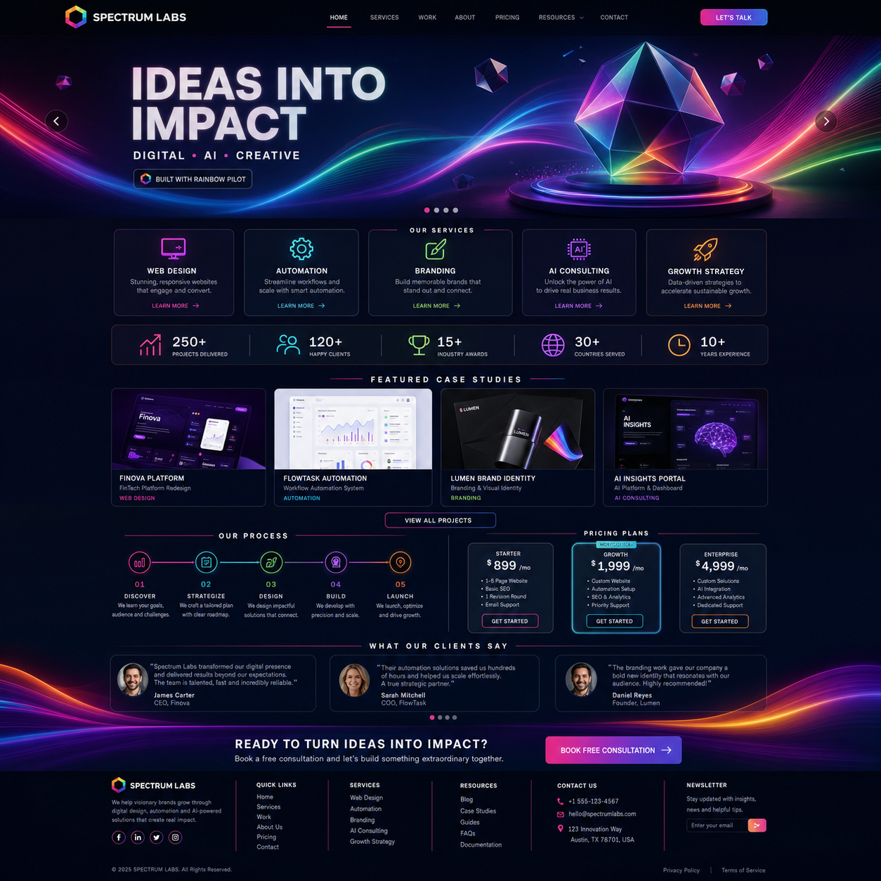 Digital agency built with Rainbow Pilot