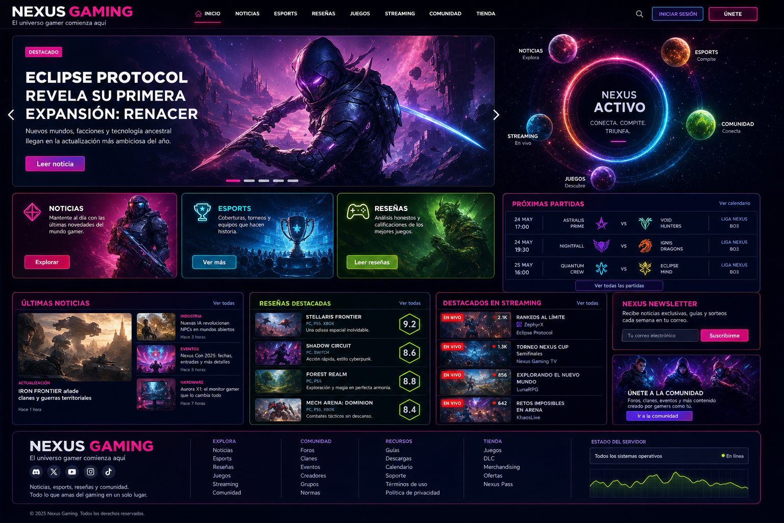 Gaming portal created with ZunZun