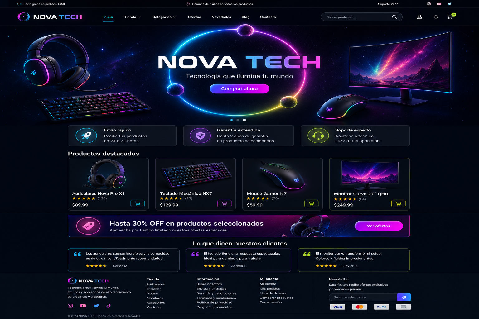 Technology store created with ZunZun
