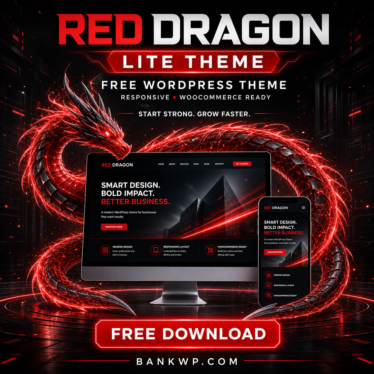 Red Dragon Lite Theme – Free Responsive WordPress & WooCommerce Theme