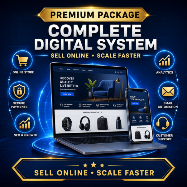 🥇 Premium eCommerce Package – Complete Digital System to Sell Online